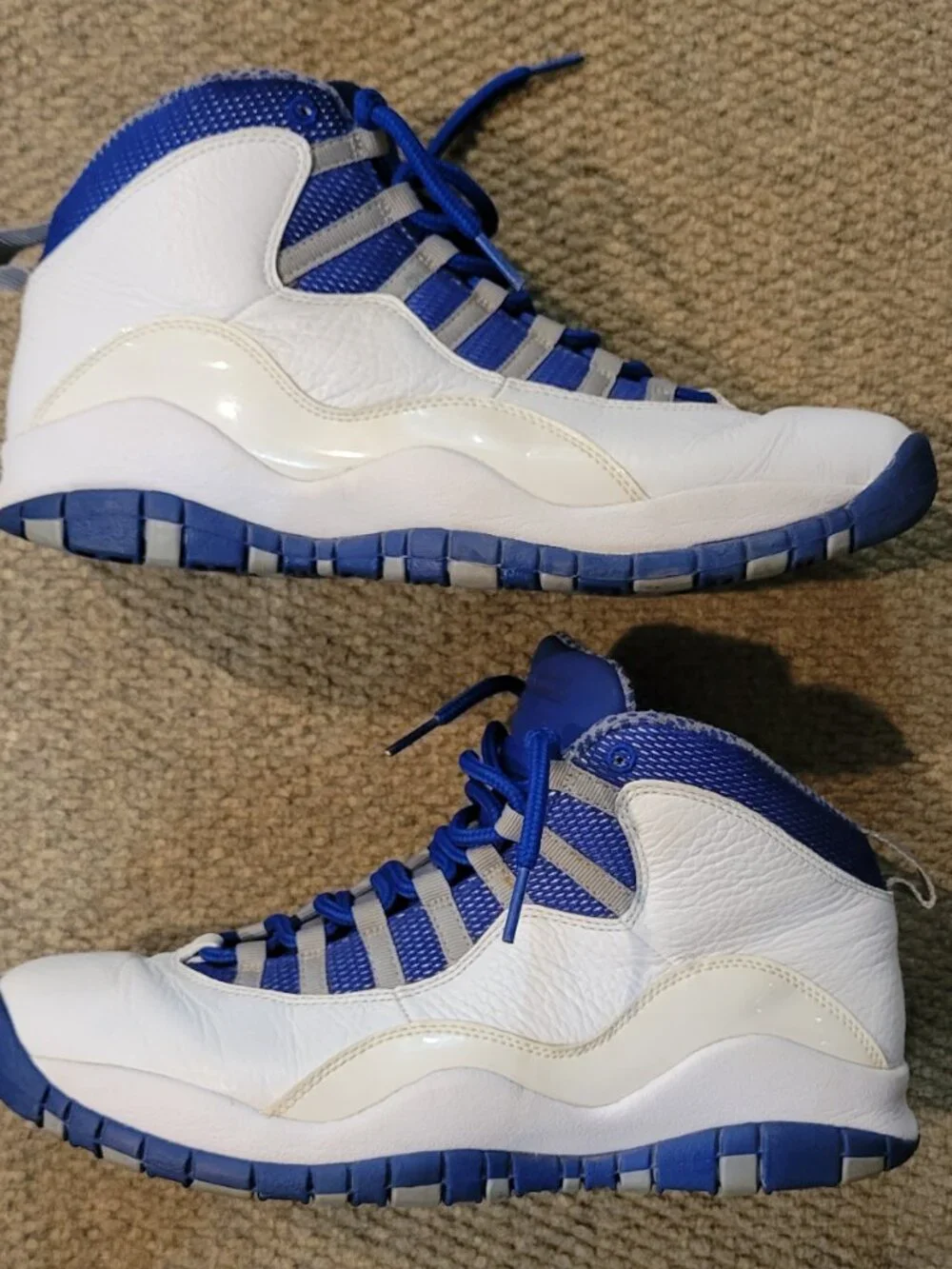 Air Jordan 10 Retro TXT Old Royal 2011 White Blue Grey 487214-107 Sz 9.5